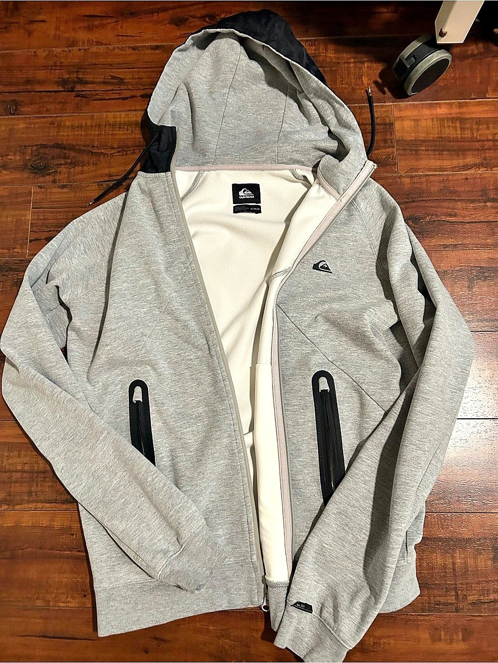 Quiksilver Men's Gray Hooded Jacket Size Medium